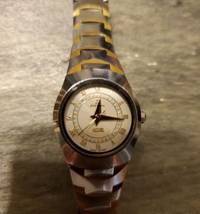 Fitron gold & silver spread open clasp watch